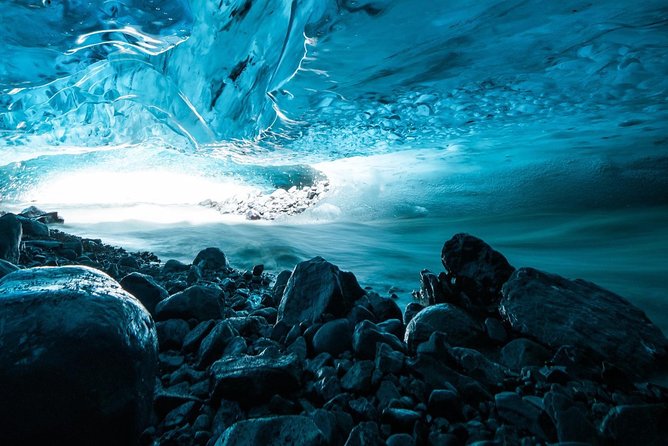 Blue Ice Cave Adventure - The hike across rough glacier ground