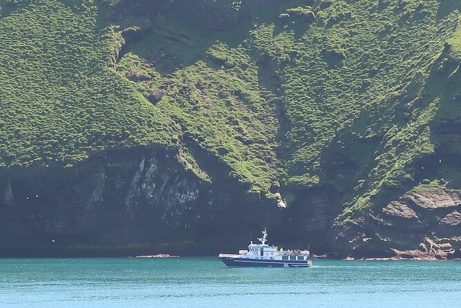 Boat Tour in Vestmannaeyjar - Entering a sea cave on Heimaey’s coast