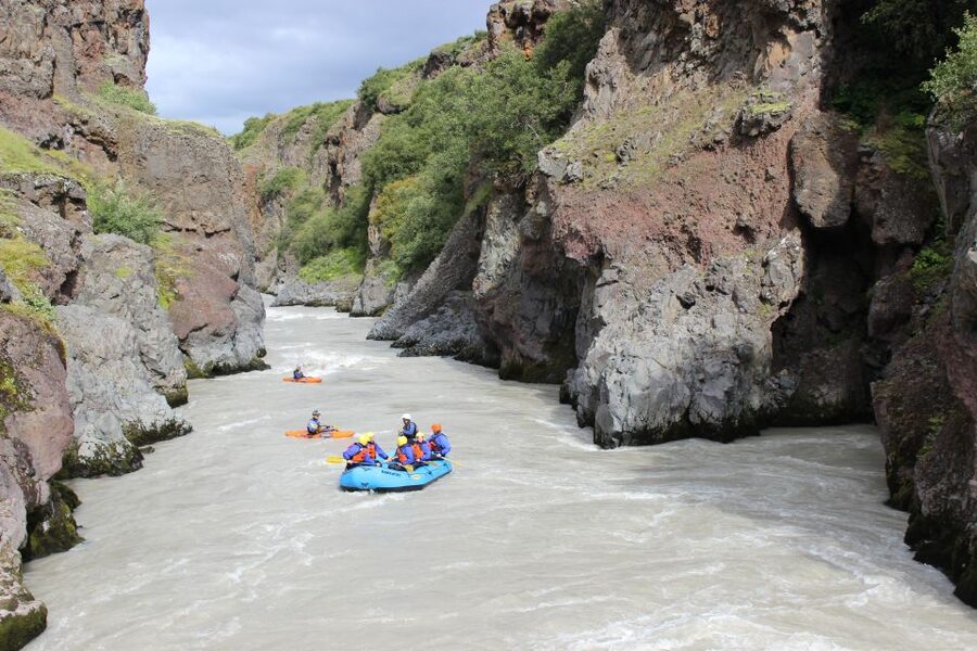 East Glacial River Extreme Rafting - Cliff jumping depends on conditions