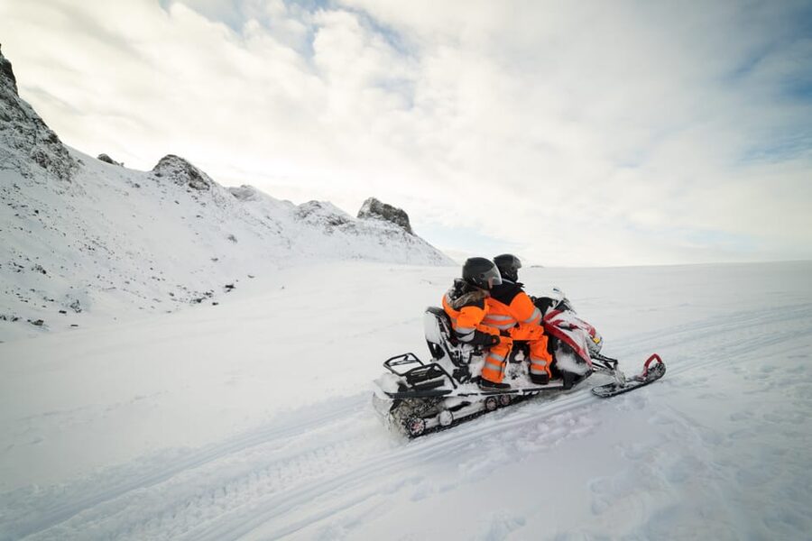 From Geysir: Snowmobile Adventure on Langjökull Glacier - Learning to control the snowmobile