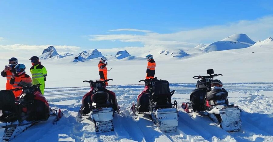 From Geysir: Snowmobile Adventure on Langjökull Glacier - Getting suited up for Icelandic glacier weather