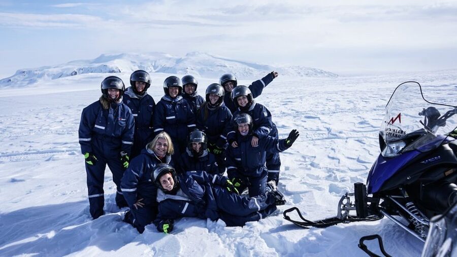 From Gullfoss: Langjökull Glacier Snowmobile Tour - From Gullfoss Café to the highlands
