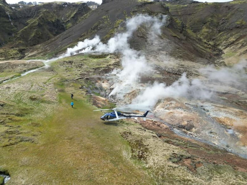 From Reykjavik: Fire And Ice Helicopter Tour with 2 Landings - First landing on Þórisjökull Glacier