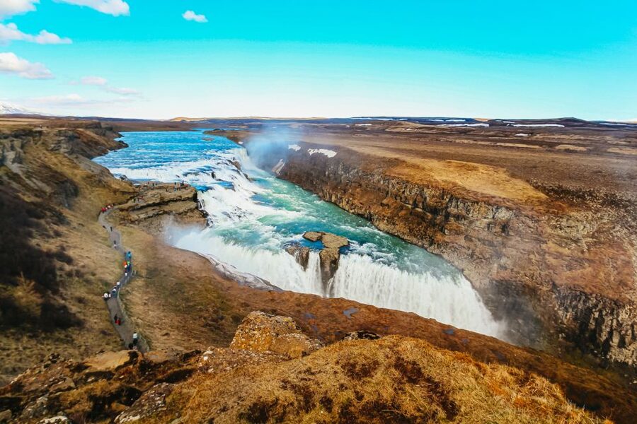 From Reykjavik: Golden Circle and Northern Lights Combo - Gullfoss, the waterfall that gives the route its scale