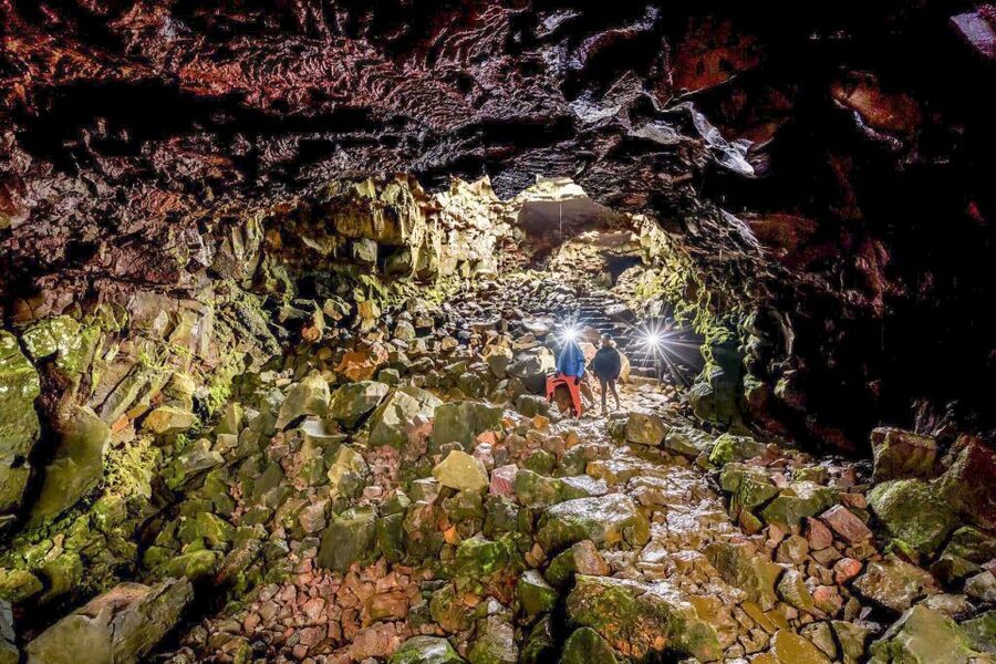 From Reykjavik: Raufarhólshellir Lava Tunnel by Bus - The first light inside the lava tube
