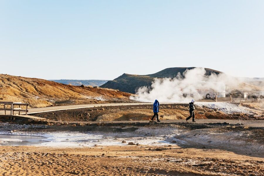 From Reykjavík: Volcanoes and Blue Lagoon Day Trip - Soaking in the Blue Lagoon after the hike