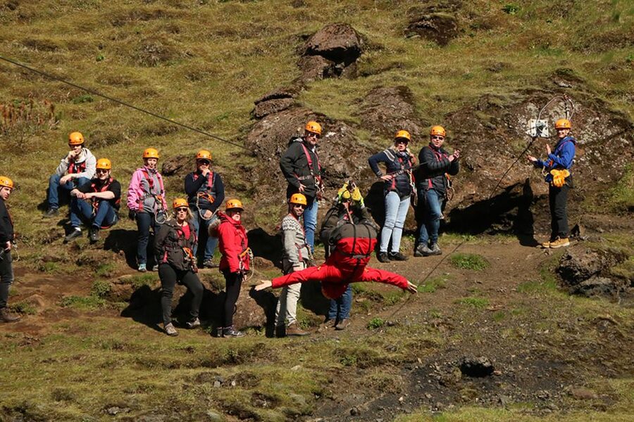 From Vík: Zipline and Hiking Adventure Tour - Big Rush and the view toward Hundafoss