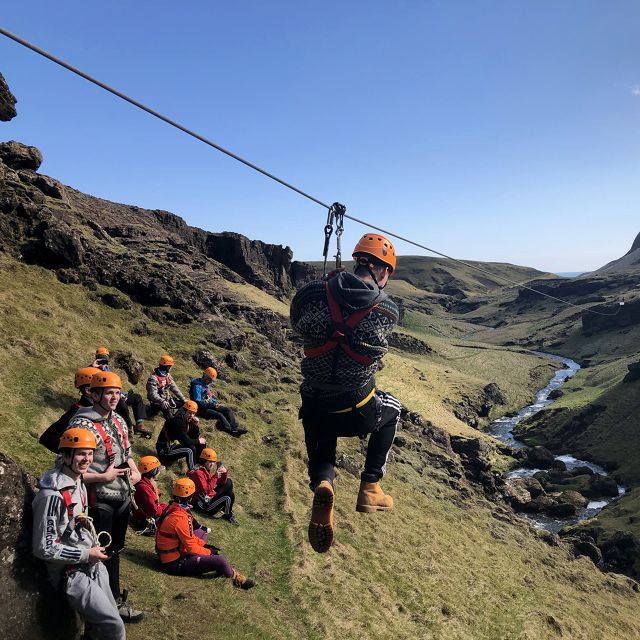 From Vík: Zipline and Hiking Adventure Tour - Walking through Grafargil, or Grave Canyon