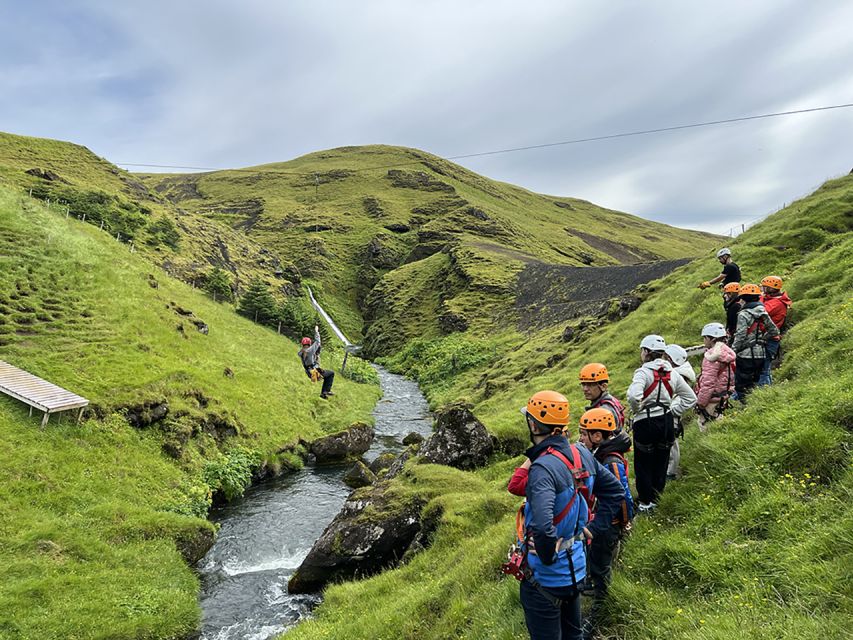 From Vík: Zipline and Hiking Adventure Tour - Little Rush over waterfalls and two canyons