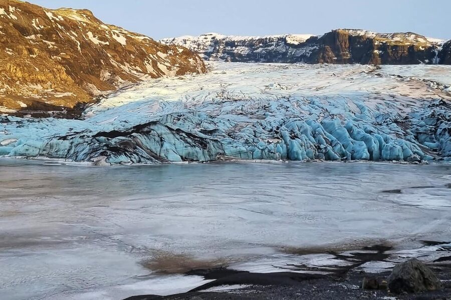 Glacier Hike, South Coast Iceland, Black Beach & Sky Lagoon - Getting ready at Sólheimajökull