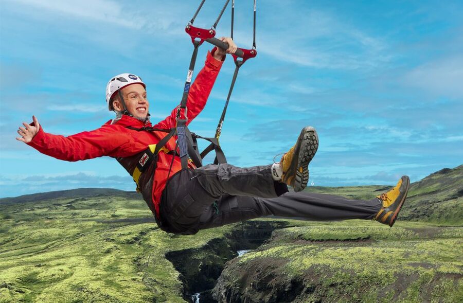 Hveragerdi: Mega Zipline Experience - The five-minute ride to the viewpoint