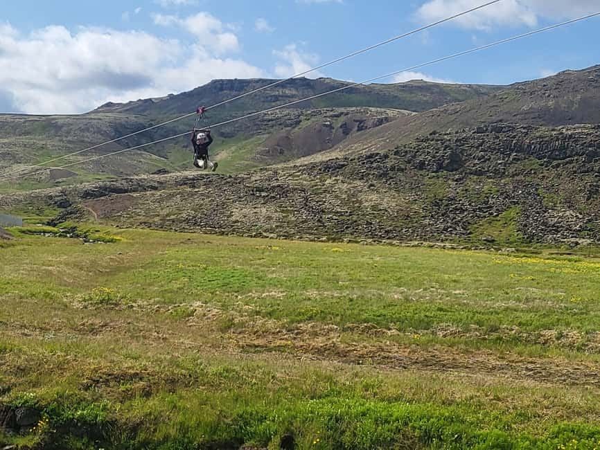 Hveragerdi: Mega Zipline Experience - The main zip line: one kilometer of speed
