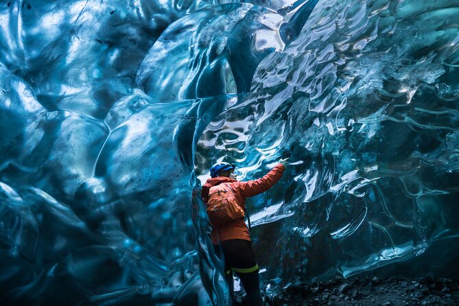 Ice Cave and Glacier Walk into Blue Glacier Canyon - Inside the blue ice cave and canyon