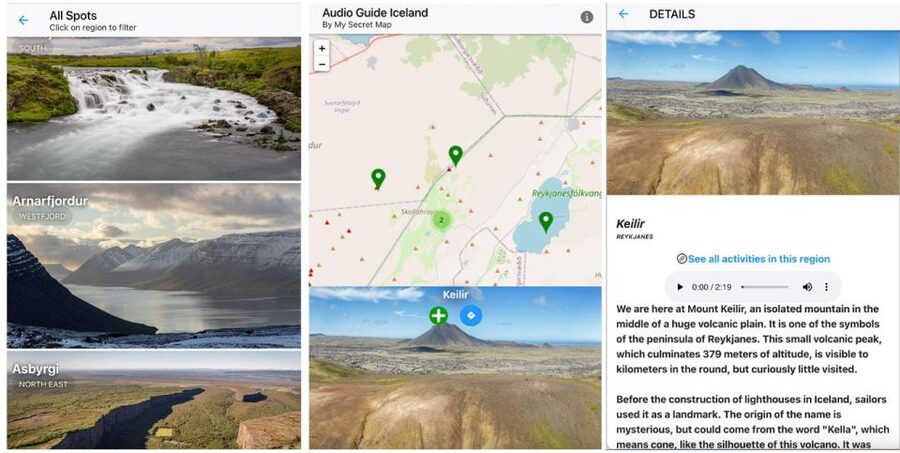 Iceland: Audioguide, Interactive map 200 spots ++ - Key points to know before you buy
