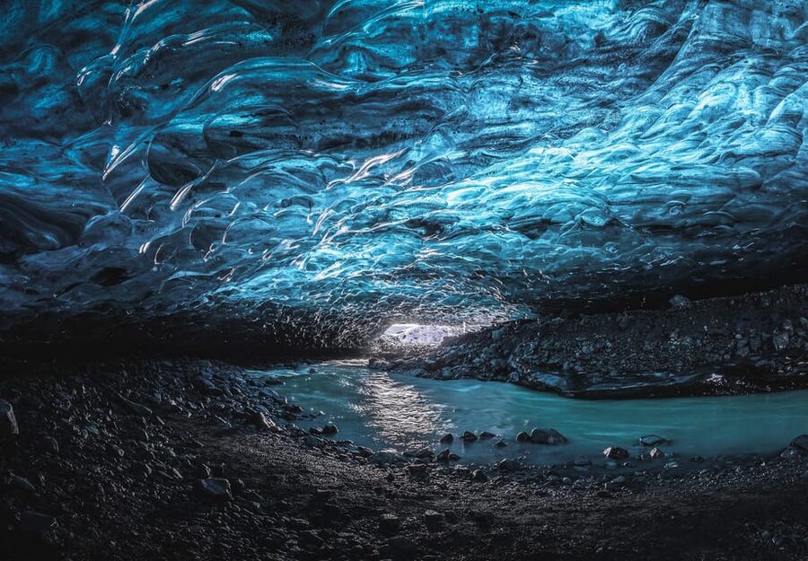 Jökulsárlón: Crystal Ice Cave Super Jeep Tour - Walking across the ice in crampons