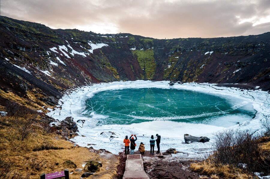 Kerið Volcanic Crater Admission Ticket - Walking the rim for the widest views