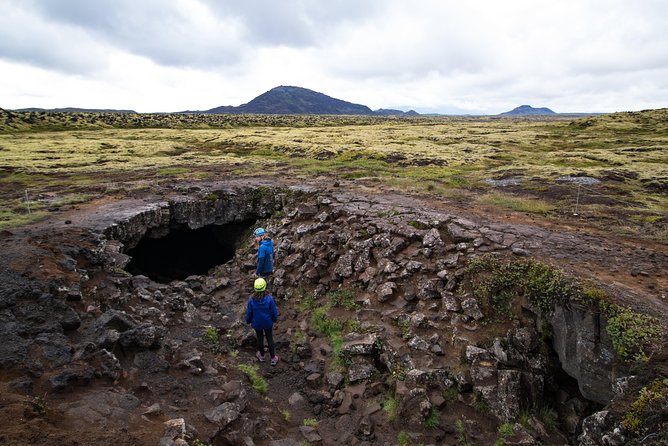 Lava Tunnel Caving with Transfer | Small Group - Getting suited up with a helmet and head torch