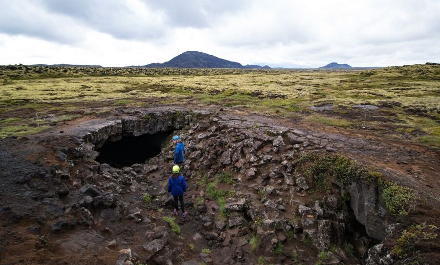 Leidarendi Cave: Lava Tunnel Caving from Reykjavik - Walking the 150 meters to Leidarendi