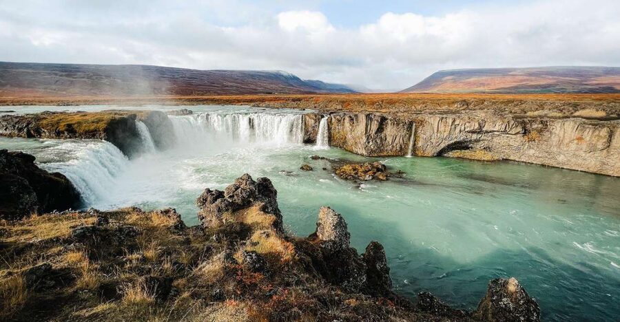 Port Akureyri: Godafoss Waterfall, Myvatn and Baths Tour - Goðafoss: a powerful first stop after 35 minutes
