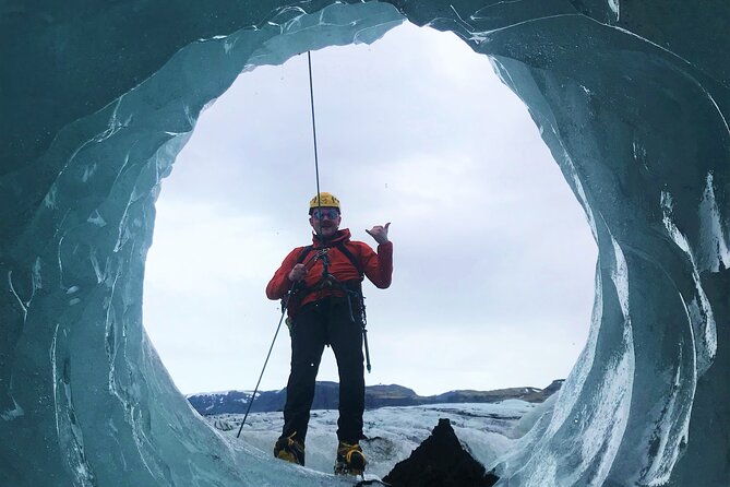 Private Extreme Encounter w/ ropes on Sólheimajökull Glacier - Rappelling into a crevasse