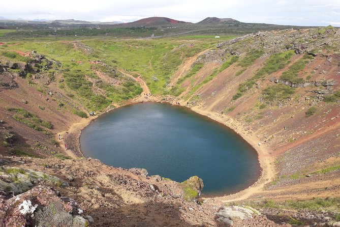 Private Golden Circle Tour from Reykjavik - Kerid Crater and the blue lake below