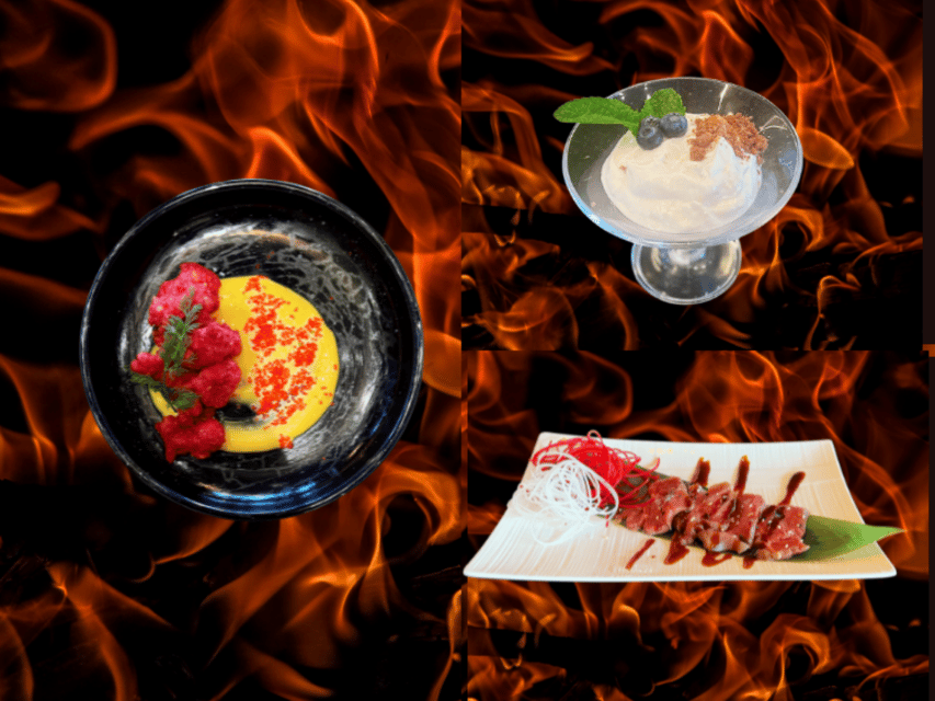Reykjavík: 7-Course Teppanyaki Tasting Menu with Fire Show - Dessert: blueberry skyr brings the meal back to Iceland