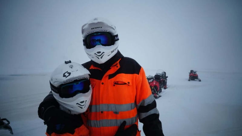 Reykjavik: Golden Circle Super Jeep and Snowmobile Tour - Getting ready at the Langjökull base camp