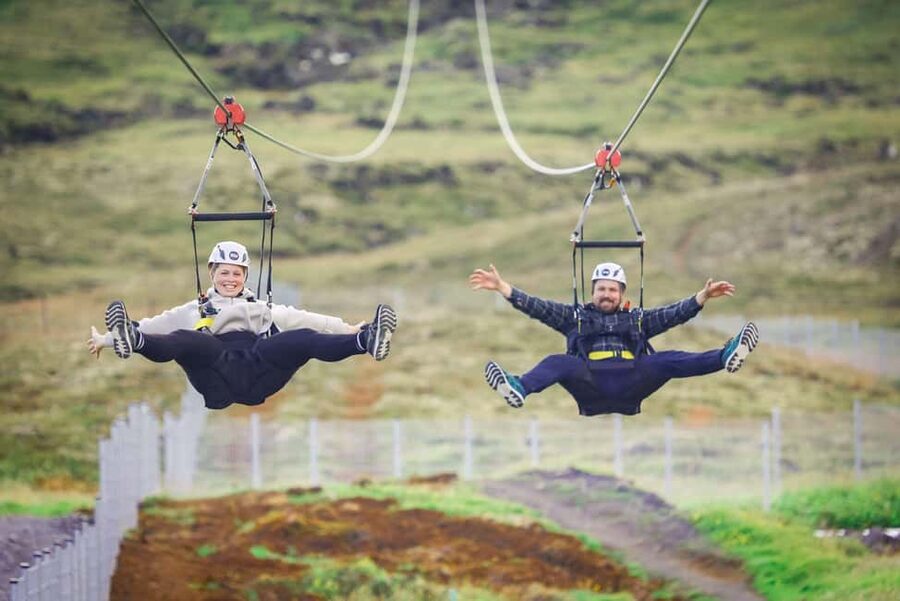 Reykjavik: Mega Zipline Adventure - The one-kilometer flight above Svartagljúfur
