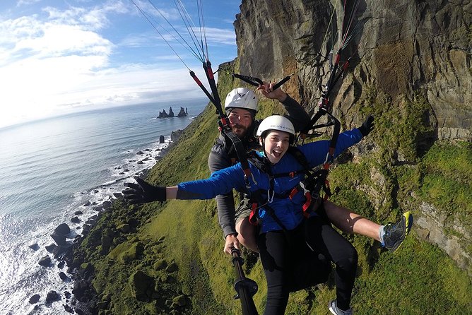 Tandem Paragliding Flights from Vik - Reynisfjara Beach from above