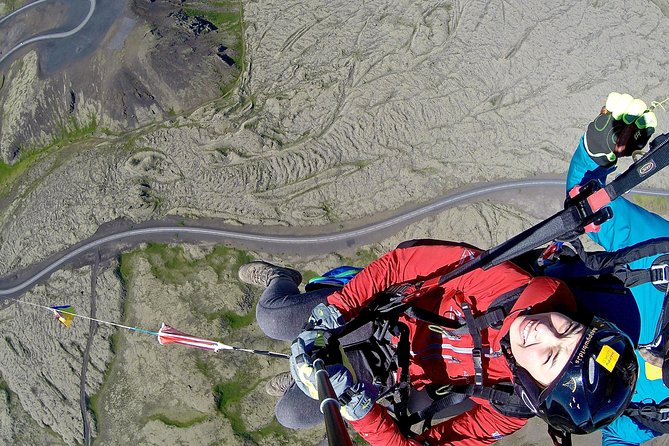 Tandem Paragliding over the Rugged Lava Fields at Blue Mountains - Flying above Iceland’s black lava country