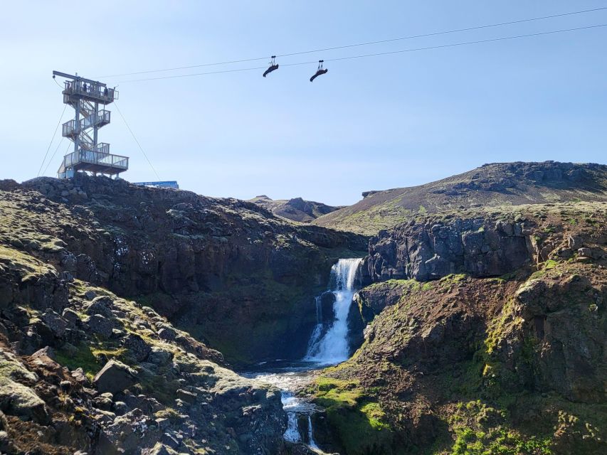 The Falcon : Superman ride with Mega Zipline Iceland - The Superman position changes the whole ride