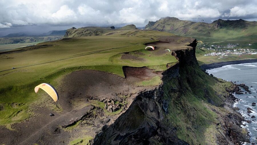 Vík: Paragliding Tandem Flight - Who will enjoy this most?